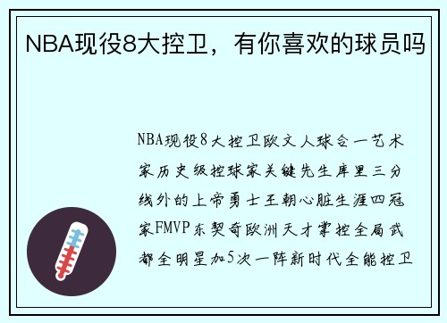 NBA现役8大控卫，有你喜欢的球员吗